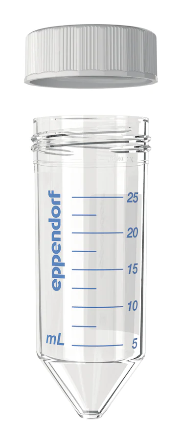 艾本德Eppendorf Conical Tubes 25 mL 帶螺旋蓋, 25 mL, 啟動套裝，4  個單離心管架，6  個轉子適配器，轉子孔可容納 50  mL 錐形管, PCR 潔凈級, 無